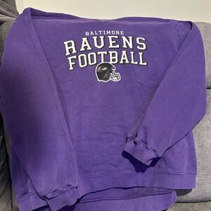 Reebok Purple Baltimore Ravens Football Crewneck Sweater